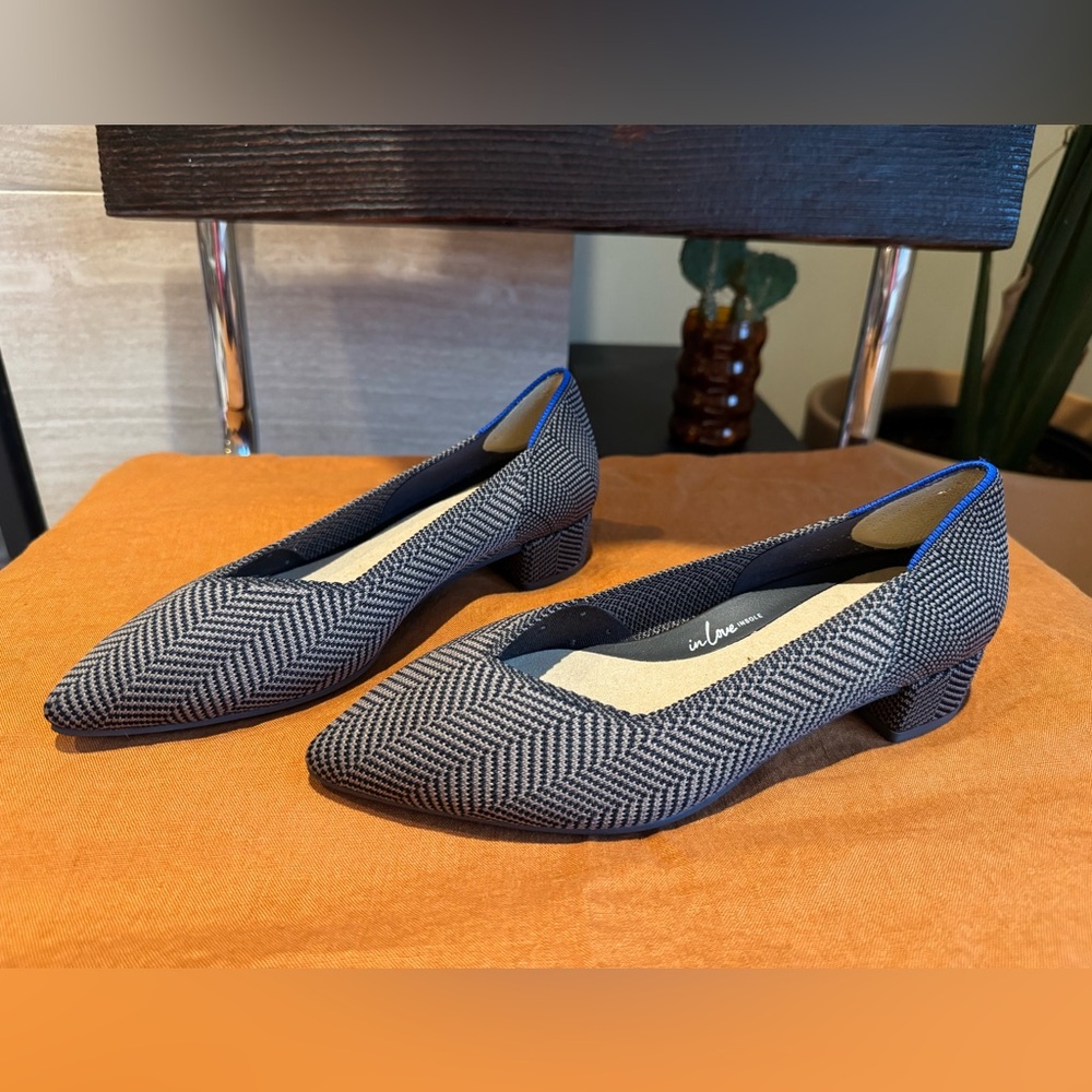 Rothy’s The High Point Comfort Heels, Size 6.5 Herringbone